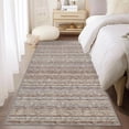thumbnail image 1 of Hasoo Camel 2' x 6' Runner Rugs Washable Soft Modern Striped Rugs for Living Room Printed Braid Carpet Indoor Runners Rugs for Floor Hallway Bedside Entry Rug, 1 of 5