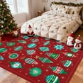 thumbnail image 1 of Hasoo Christmas Home Decor Bell Pattern Area Rug Washable 9' x 12' Modern Throw Rug for Living Room Indoor Red Carpet, 1 of 5