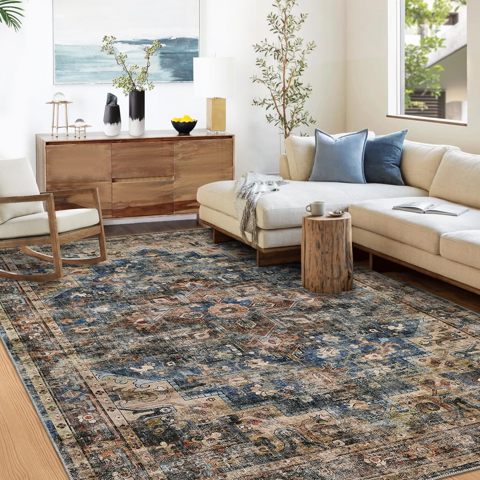 Hasoo Classic Persian Rug Washable Oriental Design Indoor Floor ...