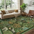 thumbnail image 1 of Hasoo Dark Green 5x7 Jungle Rugs for Living Room Washable Non Slip Forest Anmial Print Bedroom Indoor Modern Carpet, 1 of 5