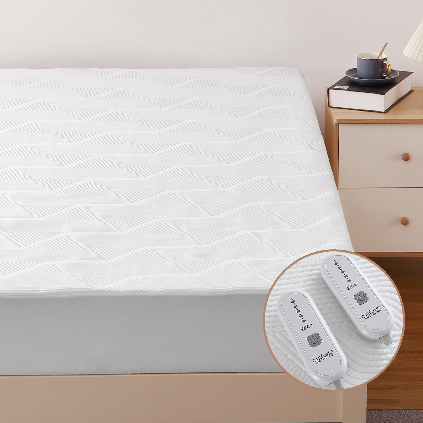 Hasoo Electric Heated Mattress Pad 5 Temperature Control Zone Auto Shut