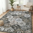 thumbnail image 1 of Hasoo Floral Area Rug for Living Room Traditional Bedroom Carpet Machine Washable Indoor Carpet, Gray/Brown 3' x 5', 1 of 6