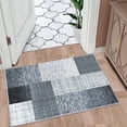 thumbnail image 1 of Hasoo Geometric Area Rugs Machine Washable Tile Trellis Pattern Carpet for Living Room Anti-Slip ,Grey/White 2 x 3 feet, 1 of 5