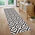 thumbnail image 1 of Hasoo Geometric Diamond Indoor Non-Slip Stain Resistant Area Rug, 2' x 6', Black, 1 of 6