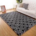 thumbnail image 1 of Hasoo Geometric Plush Shag Area Rug, Dark Grey, 6' x 9', 1 of 5