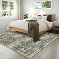 thumbnail image 1 of Hasoo Gray/Camel Washable Area Rugs 8' x 10' Rug for Living Room Floral Modern Non Slip Throw Indoor Carpet, 1 of 5