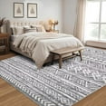 thumbnail image 1 of Hasoo Gray Rugs for Living Room Washable 5x7 Area Rugs Moroccan Style Carpet Boho Bedroom Dining Room Throw Indoor Carpet, 1 of 6