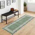thumbnail image 1 of Hasoo Green Scalloped Runner 2x6 Washable Soft Geometric Rug for Bathroom Hallway Kitchen, 1 of 6