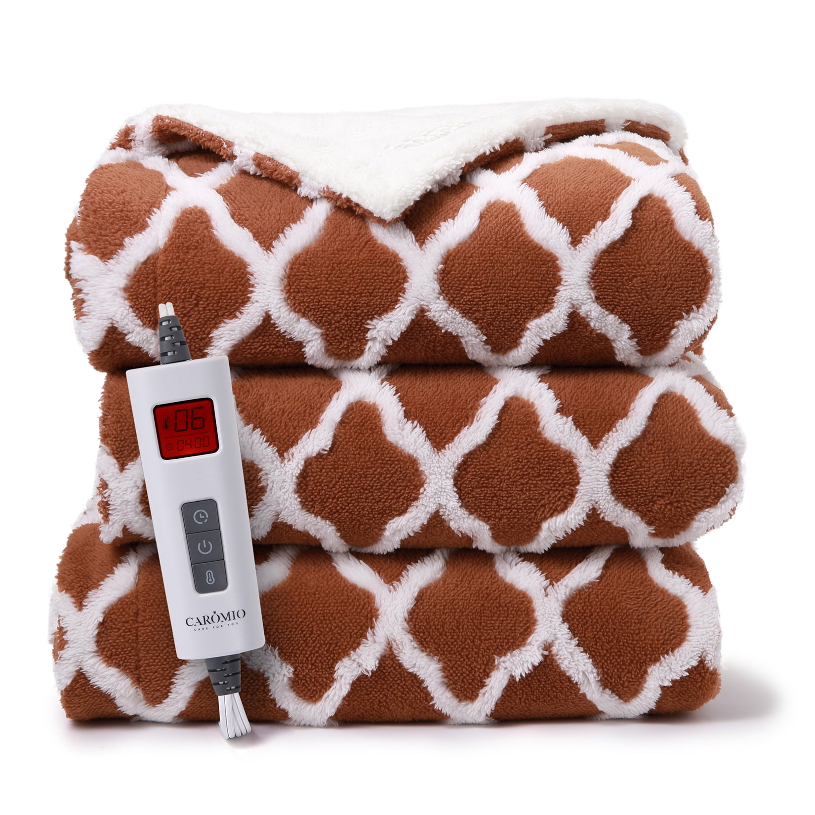 Hasoo Heated Blanket Electric Throw Blanket Sherpa Tufted Heating Lap