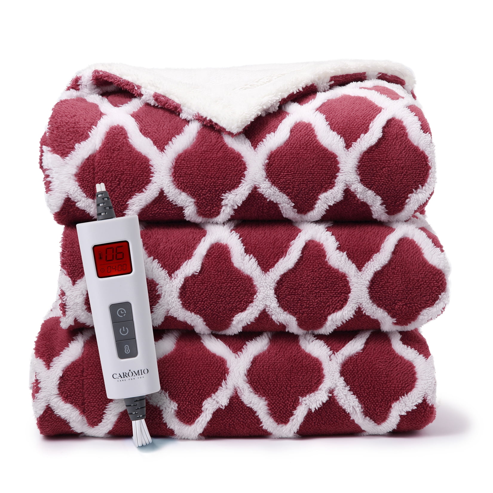 Hasoo Heated Blanket Electric Throw Blanket Sherpa Tufted Heating Lap