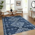 thumbnail image 1 of Hasoo Indoor Area Rugs 5' x 7' Rug for Bedroom Washable Modern Rhomboid Carpet, Blue, 1 of 7