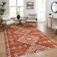 thumbnail image 1 of Hasoo Indoor Area Rugs 5' x 7' Rug for Bedroom Washable Modern Rhomboid Carpet, Red, 1 of 6
