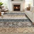 thumbnail image 1 of Hasoo Large 10' x 13' Modern Indoor Rug for Living Room Soft Geometric Area Rug Non Slip Stain Resistant Brown Carpet, 1 of 7