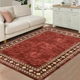 thumbnail image 1 of Hasoo Large Area Rug 10' x 13' Rug for Living Room Bedroom Border Non-Slip Washable Accent Carpet Red, 1 of 5
