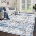 thumbnail image 1 of Hasoo Large Area Rug 9' x 12' Rug for Living Room Blue Washable Rug Indoor Floor Cover Carpet Soft Foldable Accent Rug, 1 of 6
