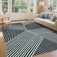 thumbnail image 1 of Hasoo Large Living Room Area Rug 9' x 12' Non Slip Indoor Carpet Black/White Washable Modern Geometric Rug, 1 of 5