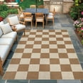 thumbnail image 1 of Hasoo Large Washable Rug 9' x 12' Area Rug for Living Room Easy Jute Check Non-Slip Neutral Indoor/Outdoor Decor Carpet, Brown, 1 of 5