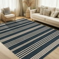 thumbnail image 1 of Hasoo Large Washable Rug 9' x 12' Area Rug for Living Room Easy Jute Striped Non-Slip Neutral Indoor/Outdoor Decor Carpet, Navy, 1 of 5