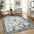 thumbnail image 1 of Hasoo Large Washable Rug 9' x 12' Area Rug for Living Room Modern Floral Jungle Plant Animal Non-Slip Neutral Indoor Decor Carpet, Beige, 1 of 5