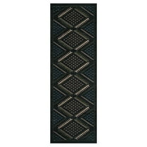 Hasoo Large Washable Rug 9' x 12' Area Rug for Living Room Modern Geometric Non-Slip Neutral Indoor Decor Carpet, Black