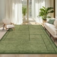 thumbnail image 1 of Hasoo Large Washable Rug 9' x 12' Area Rug for Living Room Modern Plaid Non Slip Neutral Indoor Decor Carpet, Green, 1 of 6