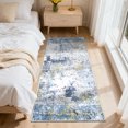 thumbnail image 1 of Hasoo Modern Abstract Runner Washable 2' x 6' Throw Rug for Hallway Enterway Neutral Indoor Blue/Yellow Carpet, 1 of 6