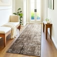 thumbnail image 1 of Hasoo Modern Abstract Runner Washable 2' x 6' Throw Rug for Hallway Enterway Neutral Indoor Brown Carpet, 1 of 6