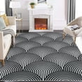 thumbnail image 1 of Hasoo Modern Arches Area Rug Mid Century Modern Bedroom Living Room Decor Floor Rug 9' x 12' Black, 1 of 5