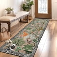 thumbnail image 1 of Hasoo Modern Floral Jungle Plant Animal Runner Washable 2' x 6' Throw Rug for Hallway Enterway Neutral Indoor Brown Carpet, 1 of 5
