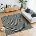 thumbnail image 1 of Hasoo Modern Geometric Area Rug for Living Room Washable 5' x 7' Non Shedding Neutral Indoor Decor Carpet, Black, 1 of 5
