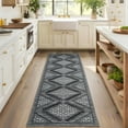 thumbnail image 1 of Hasoo Modern Geometric Runner Washable 2' x 6' Throw Rug for Hallway Enterway Neutral Indoor Gray Carpet, 1 of 6