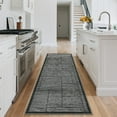 thumbnail image 1 of Hasoo Modern Plaid Non Slip Runner Washable 2' x 6' Throw Rug for Hallway Enterway Neutral Indoor Gray Carpet, 1 of 5
