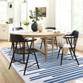thumbnail image 1 of Hasoo Modern Rug Geometric Lines Area Rug for Living Room Bedroom Kitchen Dining Room Home Office Floor Rug 4' x 6', Beige/Blue, 1 of 6