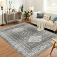 thumbnail image 1 of Hasoo Modern Washable 5' x 7' Area Rug for Living Room Moroccan Ultra-Thin Non Slip Throw Rugs, Brown, 1 of 5