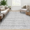thumbnail image 1 of Hasoo Modern Washable Area Rug 8' x 10' Rugs for Living Room Boho Geometrical Indoor Carpet, Gray, 1 of 7