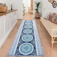thumbnail image 1 of Hasoo Modern Washable Indoor Carpet 2' x 6' Navy Area Rug for Living Room Floral Damask Pattern Non-slip polyester Room Decor Rug, 1 of 5
