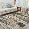 thumbnail image 1 of Hasoo Modern Washable Indoor Carpet 4' x 6' Brown Area Rug for Living Room Abstract Pattern Non-slip polyester Room Decor Rug, 1 of 6