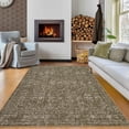 thumbnail image 1 of Hasoo Modern Washable Indoor Carpet 6' x 9' Camel Neutral Area Rug for Living Room Geometric Floral Pattern Non-slip polyester Room Decor Rug, 1 of 7