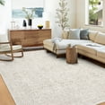 thumbnail image 1 of Hasoo Modern Washable Indoor Carpet 9' x 12' Cream Neutral Area Rug for Living Room Geometric Floral Pattern Non-slip polyester Room Decor Rug, 1 of 7
