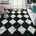 thumbnail image 1 of Hasoo Moroccan Rug for Living Room 8x10 Distressed Washable Rugs Geometric Carpet for Bedroom, Black, 1 of 7
