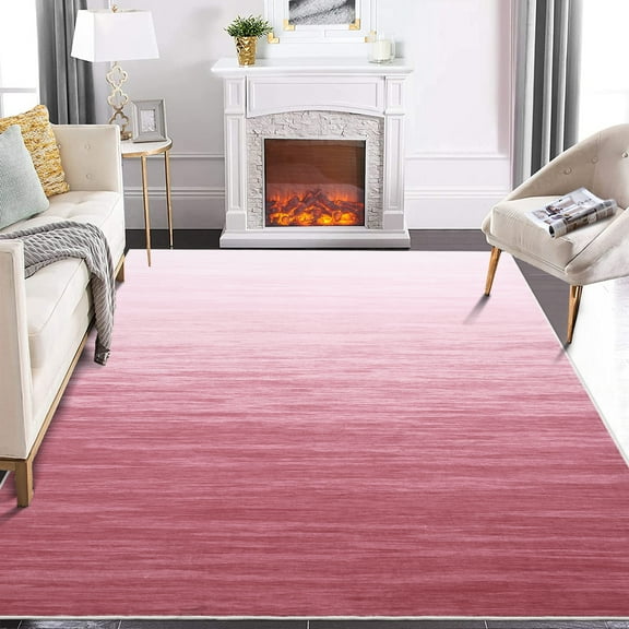 Hasoo Pink Large Modern Abstract Area Rug for Living Room Non-Slip Washable Indoor Home Decor Carpet, 8' x 10'