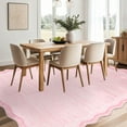 thumbnail image 1 of Hasoo Pink Wavy Border Area Rug for Dining Room Indoor Bedroom Soft Textured 8' x 10' Carpet Stain-Resistant, 1 of 5