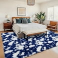 thumbnail image 1 of Hasoo Plush Fluffy Living Room Area Rug 6x9 Modern Abstract Non-Slip Soft Indoor Blue Carpet, 1 of 6