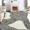thumbnail image 1 of Hasoo Rug Black and White 4' x 6' Rectangle Abstract Comfort Perfect for Living Room Bed Room Dining Room Office, 1 of 6