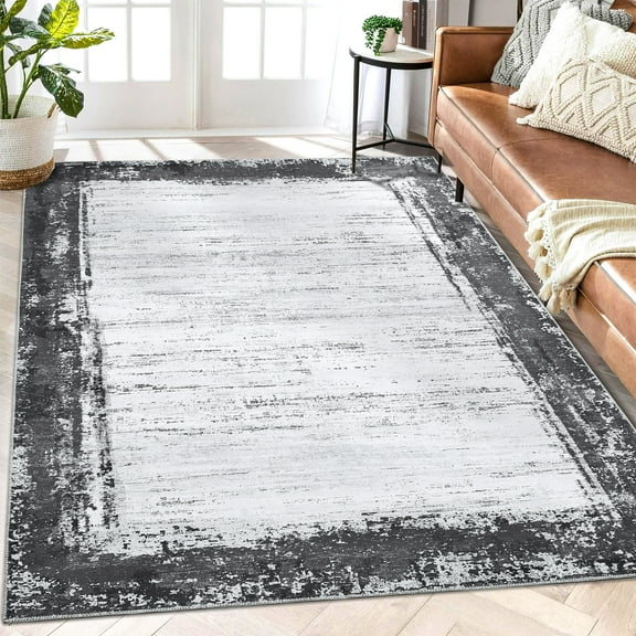 Hasoo Rug Indoor Area Rug Modern, Easy Cleaning Carpet for Living Room, Gray, 5' x 7'
