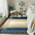 thumbnail image 1 of Hasoo Rug Indoor Bordered Area Rug Non Slip Rubber Backing Modern Living Room Bedroom Area Rug, Blue, 5' x 7', 1 of 6