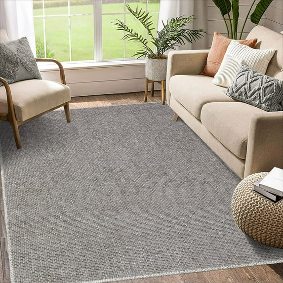 Hasoo Rugs Meridian Area Rug Natural Crosshatch Lines Solid Contemporary Area Rug, 5' x 7', Brown