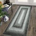 thumbnail image 1 of Hasoo Runner Rug 2' x 6' Gray Imitation Braided Rug, Non-Slip Hallway Runner Rug, Kitchen Mat Laundry Entryway Carpet for Doorway, 1 of 6