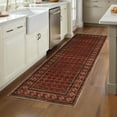 thumbnail image 1 of Hasoo Runner Rug 2'x 6' Non-Slip Washable Low Pile Checkered Geometric Print for Kitchen Indoor Red, 1 of 5