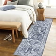 thumbnail image 1 of Hasoo Runner Rug 2' x 6' Persian Hallway Rug Kitchen Washable Rug Non Slip With Rubber Backing Thin Vintage Carpet for Bedroom Laundry Room Living Room Grey/Blue, 1 of 5